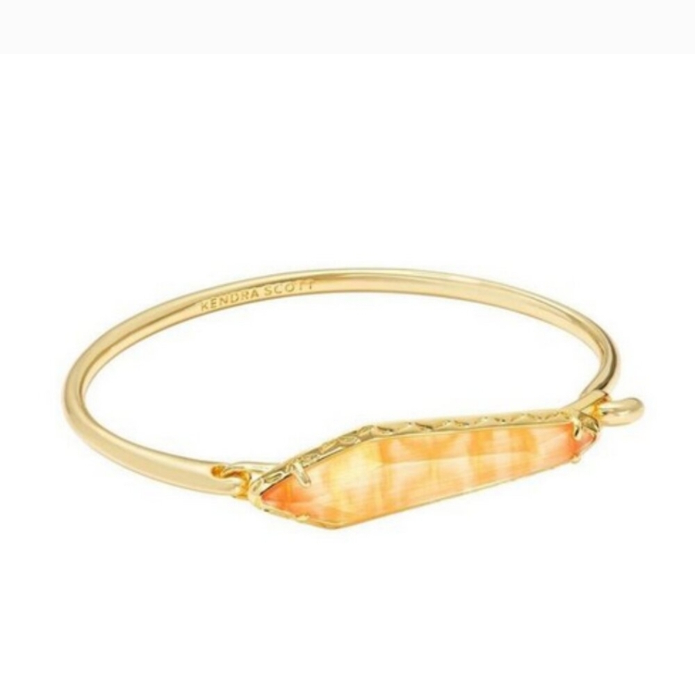 Kendra Scott Women's Gold Bangle Bracelet with Orange Stone